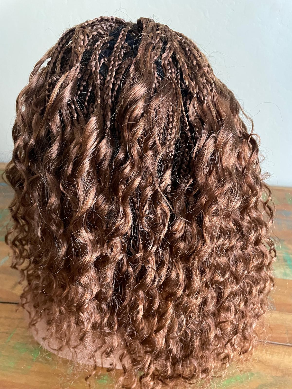 Braided curly hair wig