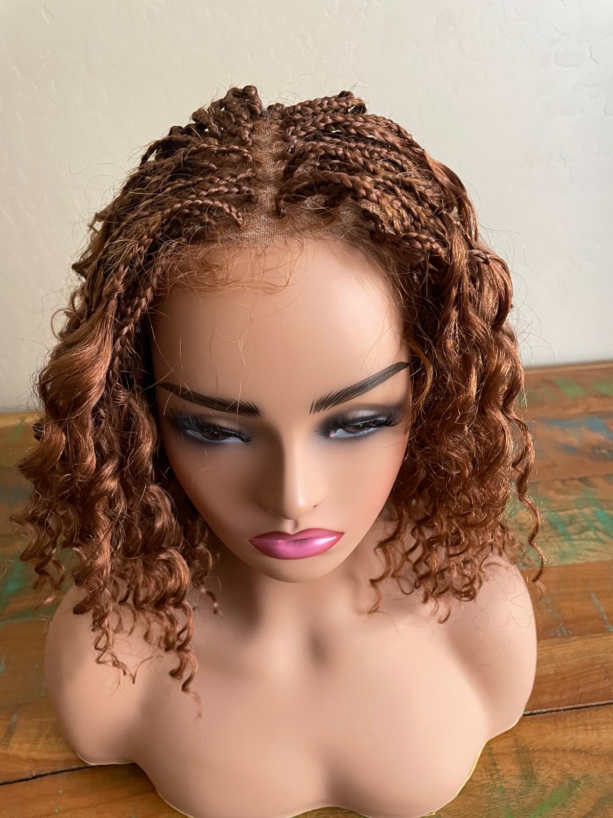 Braided curly hair wig