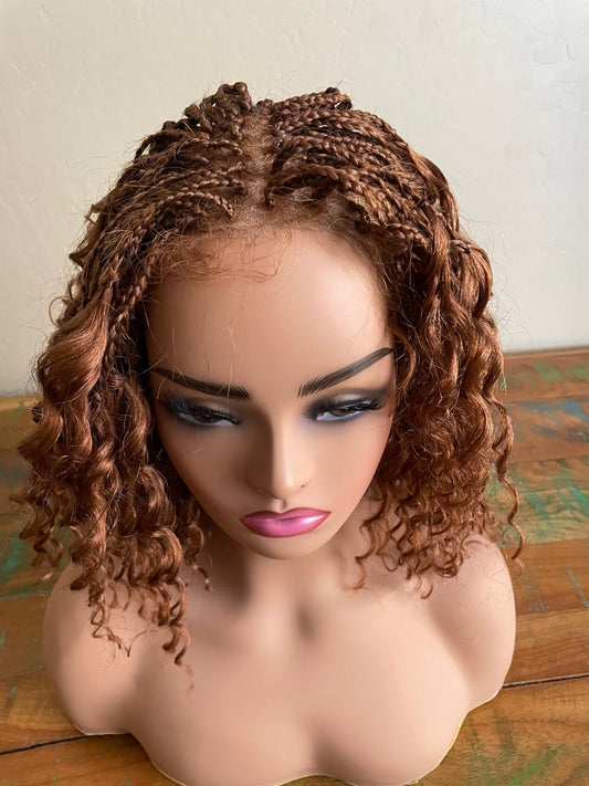Braided curly hair wig