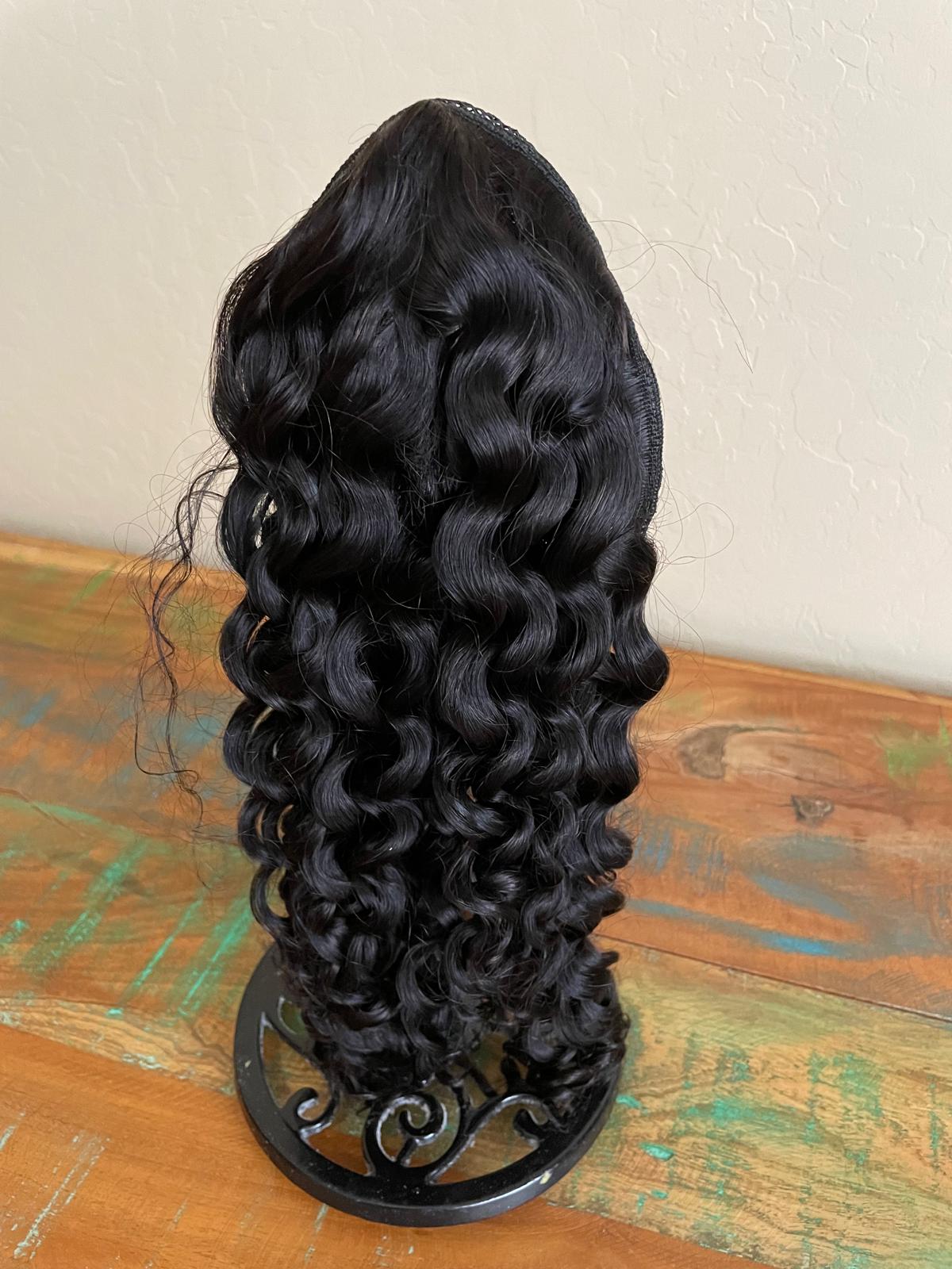Drawstring human hair ponytail 14”